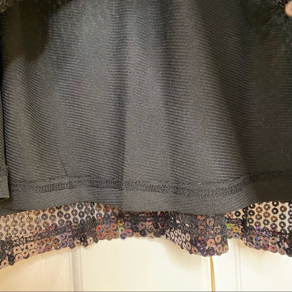 Line & Dot Thea Sequin Mini Dress in Black, Deep V-neck, NWT, Hidden Side Zipper - Picture 8 of 15